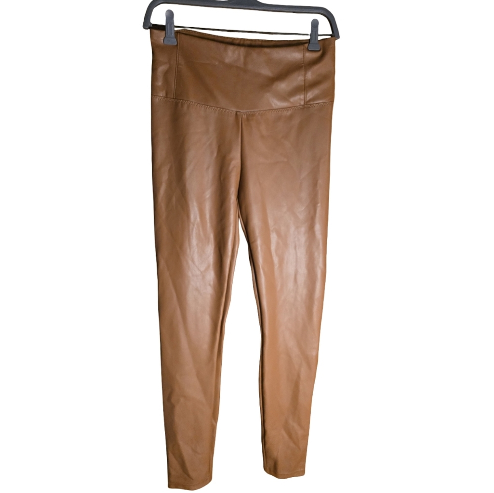Rachel Zoe Camel Faux Leather Leggings • Size 2 • High Rise Pull-On Pants